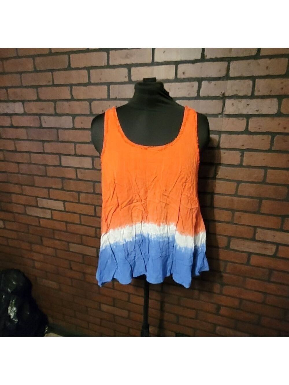 Altar'd State red, white, blue tie dye shirt-sleeveless top size LG.